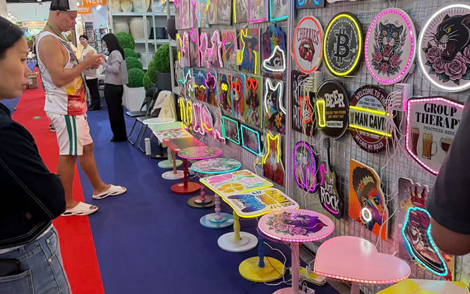 Themed lifestyle product arrangement showing bold colors and graphic patterns